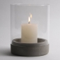 Preview: Beton Windlicht mit Glaszylinder ca. Ø 14 x 22 cm