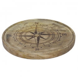 Teller Windrose Mangoholz ca. Ø 20 x 3 cm