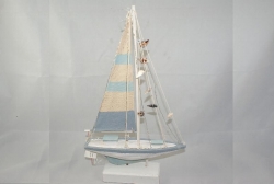 Deko-Segelboot mit LED-Licht ca. 24 x 41 cm