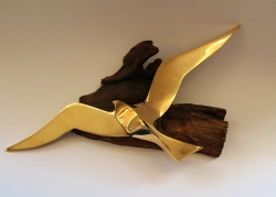 Deko Möwe als Wandhänger 28,5 x 13 cm