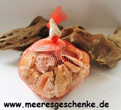 Muschelbeutel / Muschelnetz rot ca. 350 g (13,40€/kg)