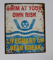 Maritimes Metallschild / Blechschild antik 20 x 25 cm