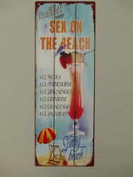 Blechschild antik SEX ON THE BEACH ca. 13 x 36 cm