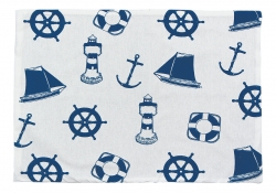 Tisch-Set / Untersetzer  maritim ca. 48 x 33 cm weiss