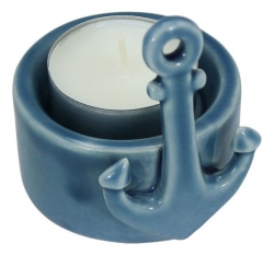 Teelichthalter Steingut Anker ca. Ø 6 x 7,5 cm