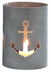 Windlicht Metall Anker ca. Ø 15 x 20 cm