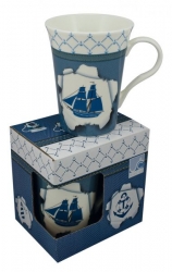 Tasse / Kaffeebecher Segelboot ca. 10,5 x Ø 9 cm