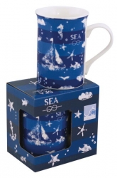 Tasse / Kaffeebecher maritim ca. 11 x Ø 8,5 cm
