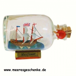 Flaschenschiff / Buddelschiff Mayflower ca. 9 x 6 cm