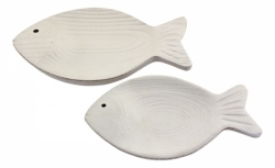 2 Schalen Fisch ca. 20 x 12 x 2 & 24 x 15 x 2,5 cm