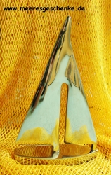 Deko-Schiff / Segler XXL silber ca. 30 x 47 cm