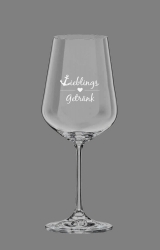 Weinglas "Lieblingsgetränk"  ca. 21 x  Ø 5 cm