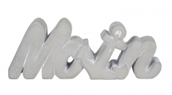 Schriftzug Moin Beton ca. 22 x 9 cm