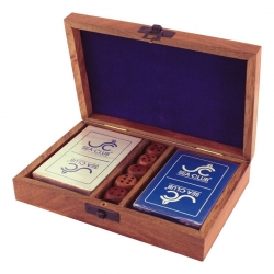 Spielkartenbox mit Karten und Würfel ca. 17,5 x 11,5 x 3,8 cm