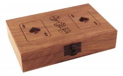 Spielkartenbox mit Karten und Würfel ca. 17,5 x 11,5 x 3,8 cm