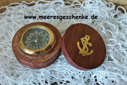 Nautik Kompass maritim Holz / Messing Ø: 7,5 cm