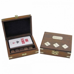 Tarot-Kartenspiel & Würfel in der Holzbox