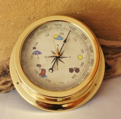 Barometer Design-Ziffernblatt im Bullauge Ø ca. 14,5 cm