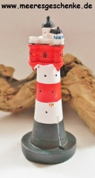 Deko Leuchtturm Roter Sand mit Blinklicht ca. 15 x 6 cm