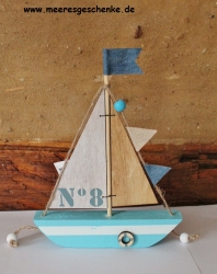 Deko Segelboot N° 8 ca. 17 x 22 cm