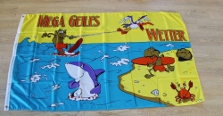 Flagge / Fahne "Mega Geiles Wetter" ca. 90 x 150 cm