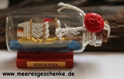 Buddelschiff / Flaschenschiff Gorch Fock ca. 6 x 3 cm