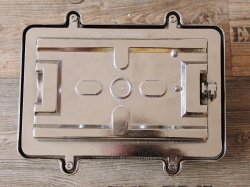 Gitterlampe eckig ca. 26 x 22 x 13,5 cm aus Messing verchromt