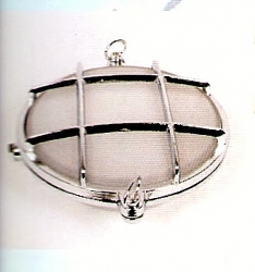 Klassische Gitterlampe rund Ø:18 cm aus Messing verchromt