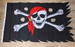 Flagge Pirat mit Fransen 150x90 cm