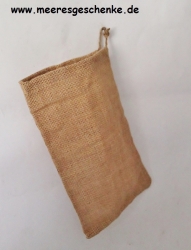 Jute-Beutel natur mit Zugband ca. 15 x 24 cm
