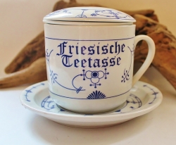 Kräuterteetasse Indisch Blau "Friesische Teetasse" 4-teilig