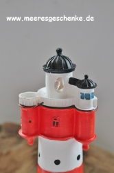 Deko Leuchtturm Roter Sand mit Blinklicht ca. 21 x Ø: 8 cm