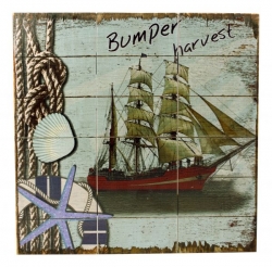 Bild maritim Segelschiff ca. 29,5 x 29,5 x 2 cm