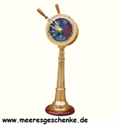 Maschinentelegraf aus schwerem Messing auf Sheesham - Holzsockel. Höhe 92cm, Durchmesser 29cm. Dieser schöne Maschinentelegraf ist sicherlich ein hübsches Accessoire in Ihrem Heim. Ein Muss für alle maritimen Liebhaber!