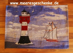 Tisch-Set / Untersetzer Leuchtturm Roter Sand mit Segelschiff
