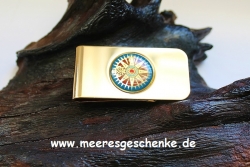 Geldscheinklammer maritim Kompassrose ca. 5 x 2,5 cm