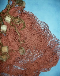 Deko Fischernetz braun mit Deko-Bojen 6,25 m²