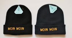 Maritime Strickmütze mit Stickerei MOIN MOIN