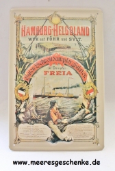 blechschild mit Hamburg-Helgoland struktuierte Oberfläche