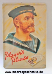 blechschild mit Players Man struktuierte Oberfläche