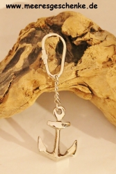 Schlüsselanhänger maritim als Anker silber ca. 11 cm