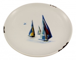 Teller maritim bunte Segler  ca. Ø: 21 cm