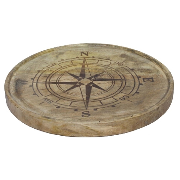 Teller Windrose Mangoholz ca. Ø 20 x 3 cm