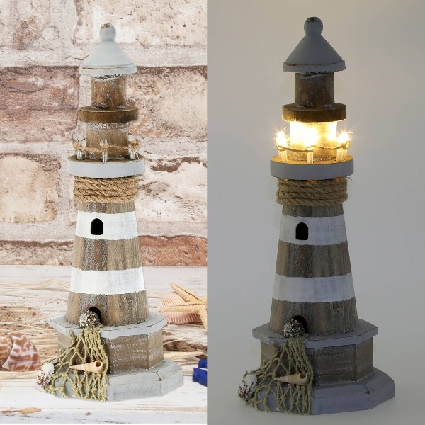 Deko-Leuchtturm mit LED-Licht ca. 29 x Ø 11 cm