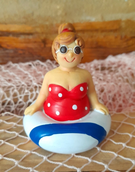Badenixe mit Schwimmreifen ca.  Ø 6 x 7,5 cm