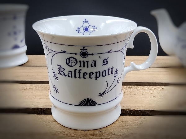 Indisch Blau Herrenbecher / Kapitänsbecher Omas Kaffeepott