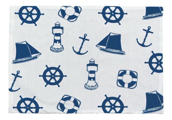 Tisch-Set / Untersetzer  maritim ca. 48 x 33 cm weiss