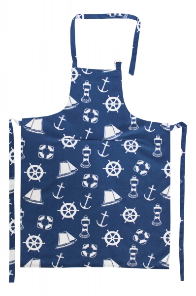 Küchen-/Grillschürze maritime Motive blau ca. 70 x 85 cm