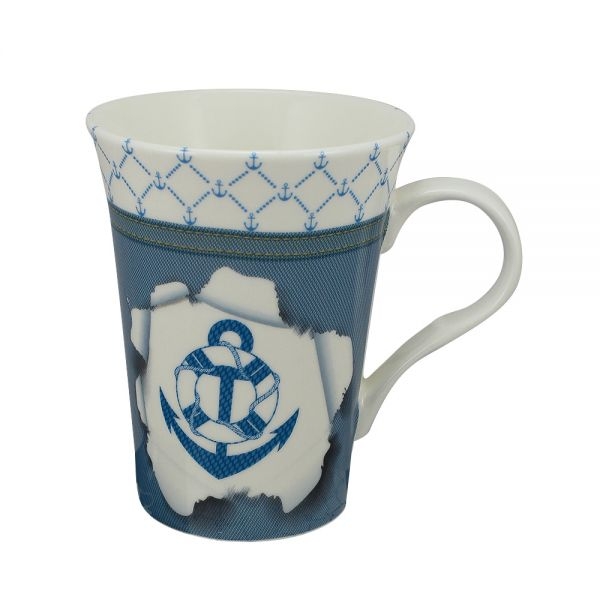 Tasse / Kaffeebecher Anker ca. 10,5 x Ø 9 cm