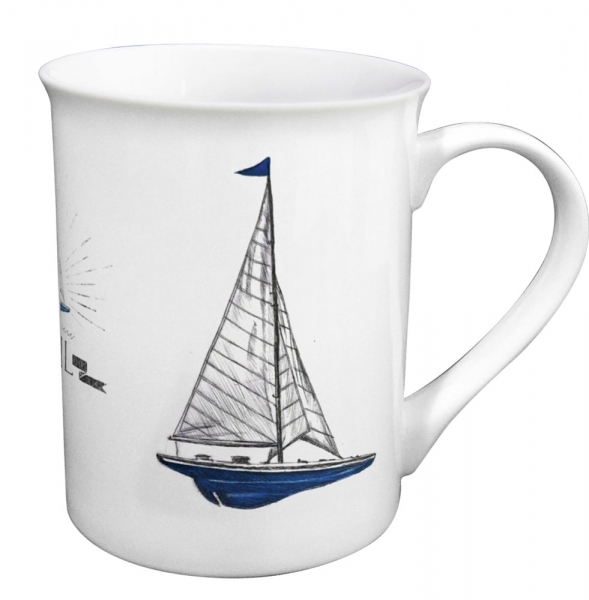 Tasse / Kaffeebecher Segler ca. 10 x Ø 8 cm